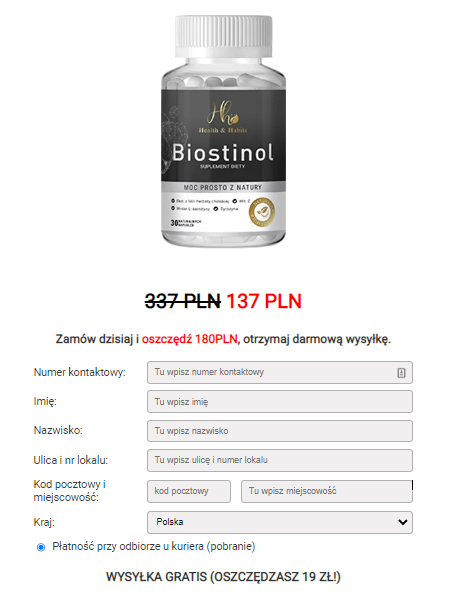Cena i gdzie kupić kapsułki Biostinol?
