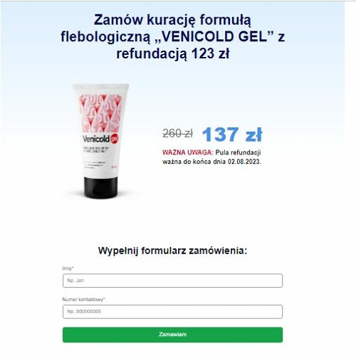 Cena i gdzie kupić Venicold Gel?